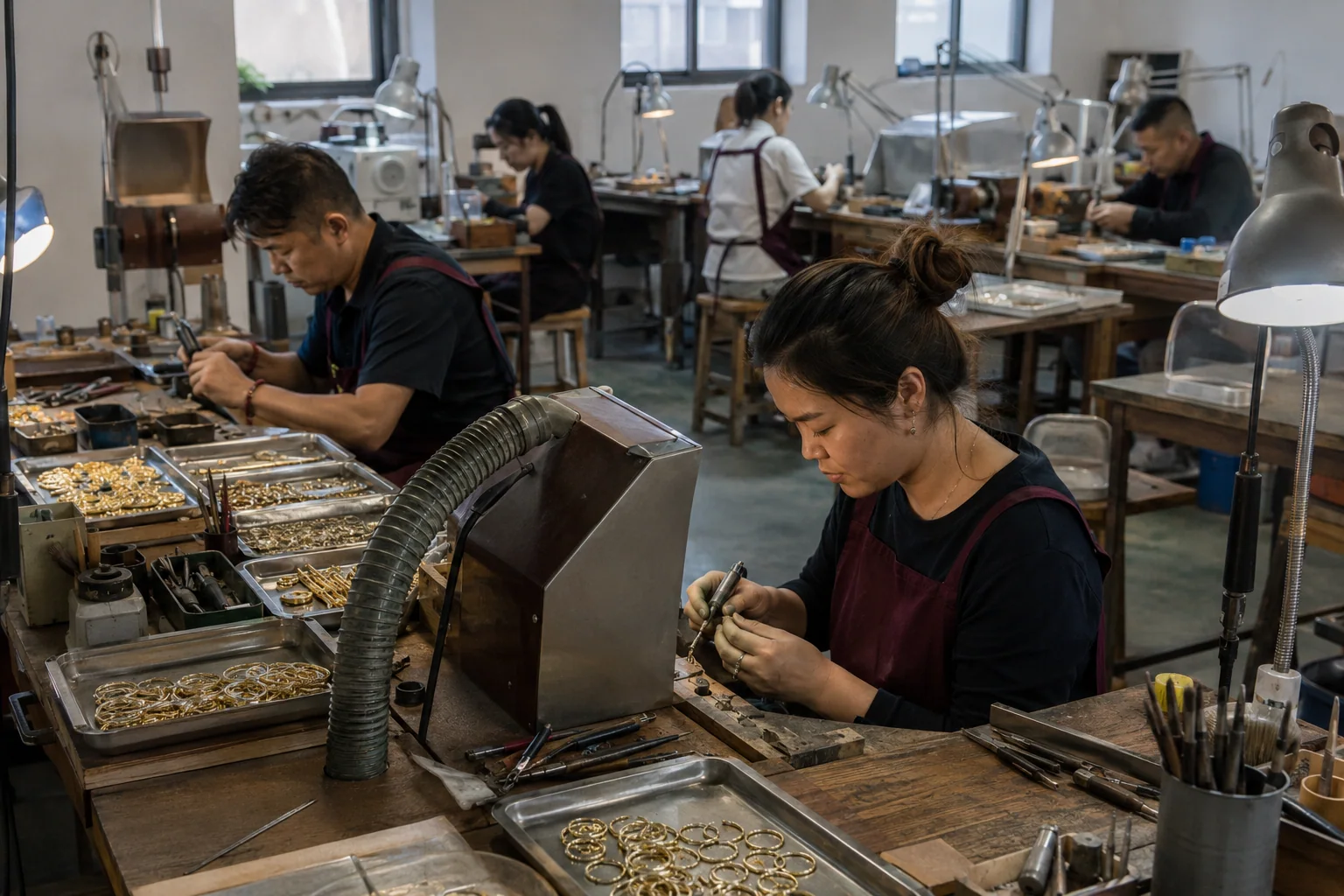 Illustrative jewelry manufacturing workshop
