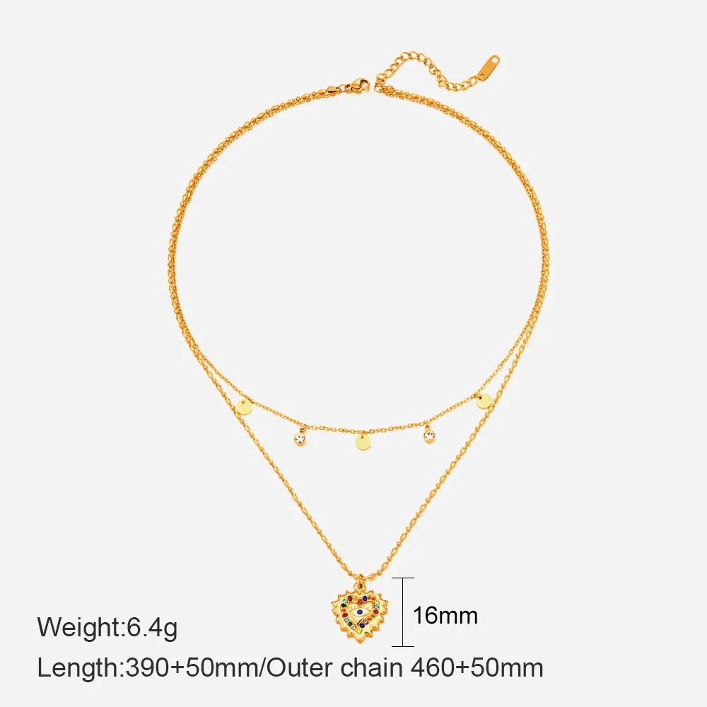 XL05009 层叠项链尺寸及重量标注参考图，数据待核实