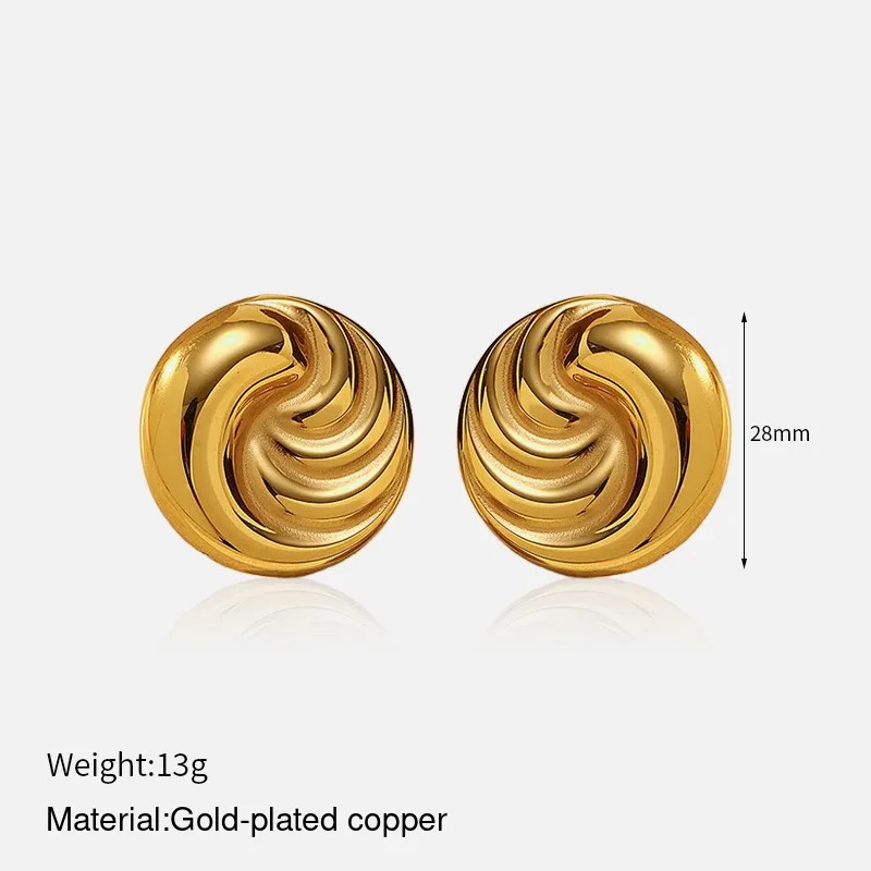 Swirl Dome Stud Earrings source image 2