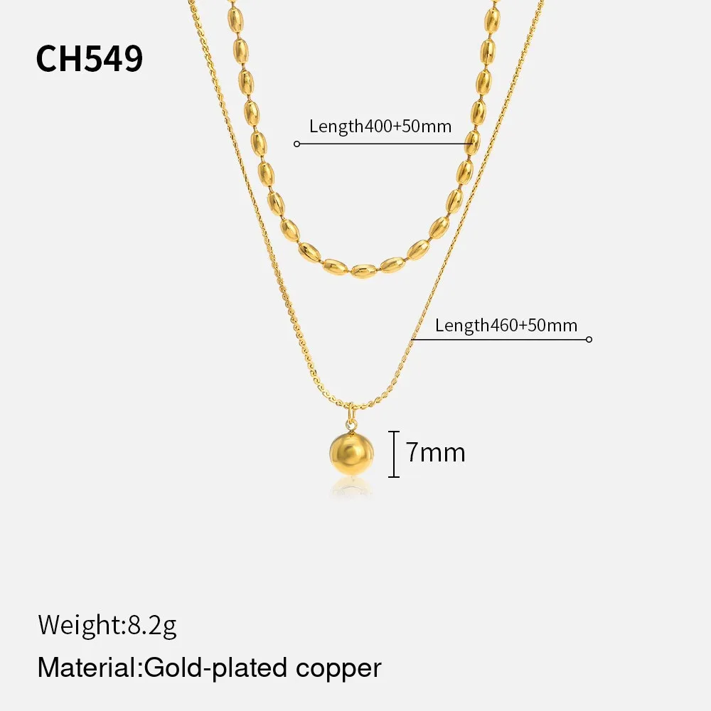 Beaded Chain Pendant Layered Necklace source image 2