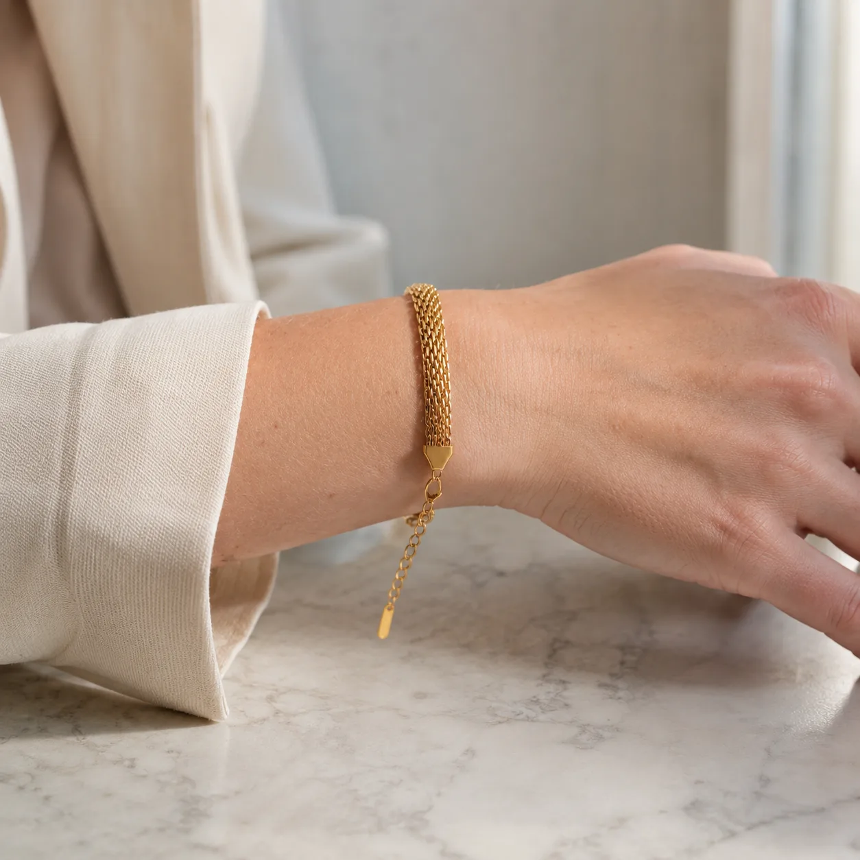 Layered Mesh Chain Bracelet source image 2