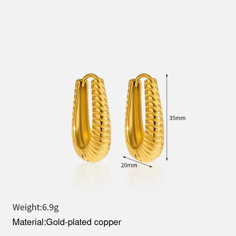 EH05004 ribbed oval earrings with dimension annotations; measurements pending verification