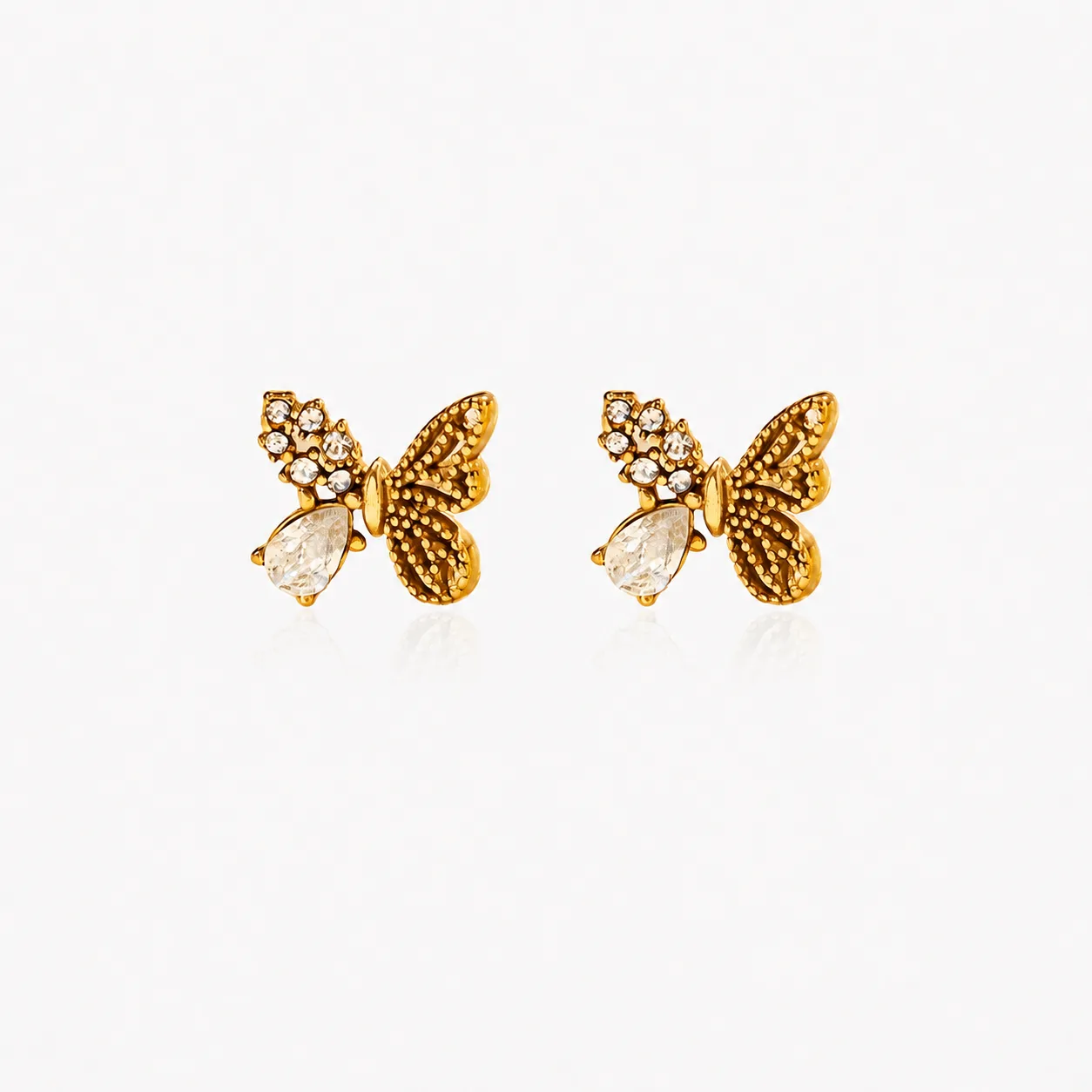 Crystal Butterfly Stud Earrings source image 1