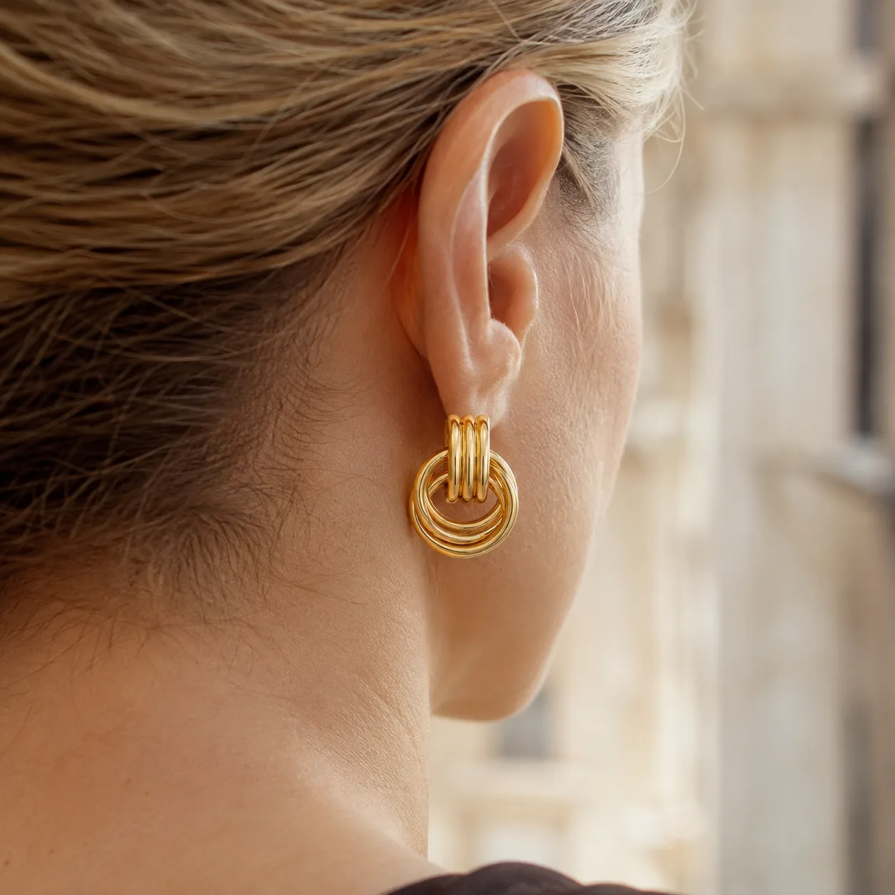 Triple Bar Knot Drop Earrings source image 2